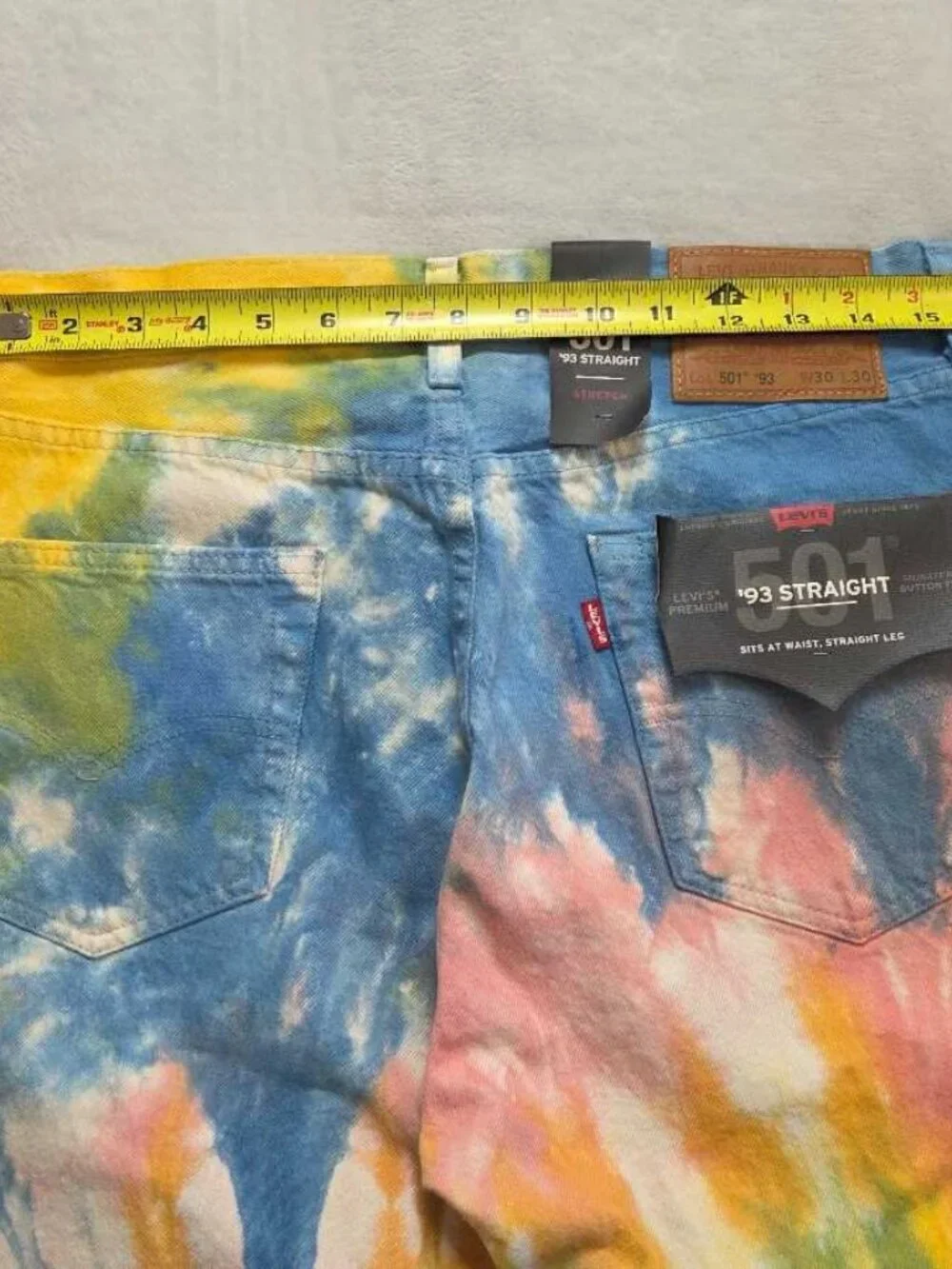 New 30x30 Levi's Tie Dye 501 '93 Straight fit jeans in Haight Surfer denim